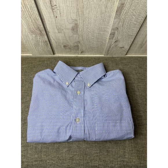 Daniel Cremieux Mens Signature Collection Blue Gingham Button-Down Shirt Medium - Picture 3 of 7